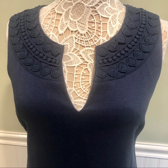 Vineyard Vines Navy Cotton Sleeveless Shift Dress - Picture 2 of 8